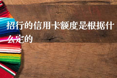 招行的信用卡额度是根据什么定的_https://www.gongyisiwang.com_股指期货交易手续费_第1张