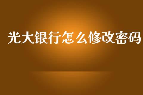 光大银行怎么修改密码_https://www.gongyisiwang.com_股指期货交易手续费_第1张