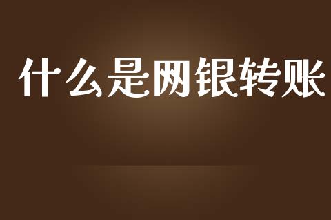 什么是网银转账_https://www.gongyisiwang.com_原油期货_第1张