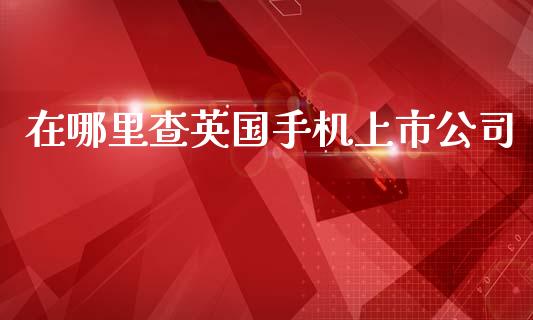 在哪里查英国手机上市公司_https://www.gongyisiwang.com_焦炭期货手续费_第1张