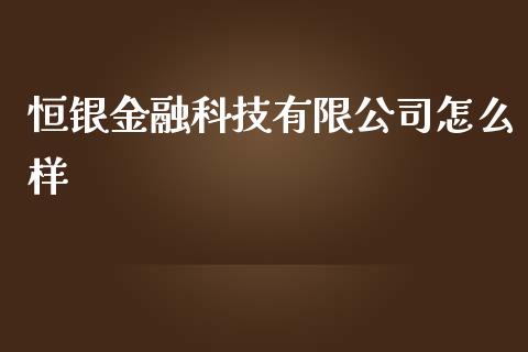 恒银金融科技有限公司怎么样_https://www.gongyisiwang.com_广发期货手续费_第1张