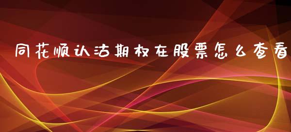同花顺认沽期权在股票怎么查看_https://www.gongyisiwang.com_期货公司手续费排名_第1张