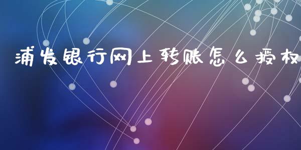 浦发银行网上转账怎么授权_https://www.gongyisiwang.com_股指期货交易手续费_第1张