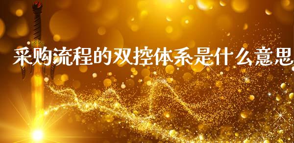 采购流程的双控体系是什么意思_https://www.gongyisiwang.com_股指期货交易手续费_第1张