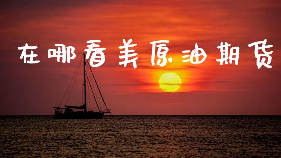 在哪看美原油期货_https://www.gongyisiwang.com_原油期货_第1张