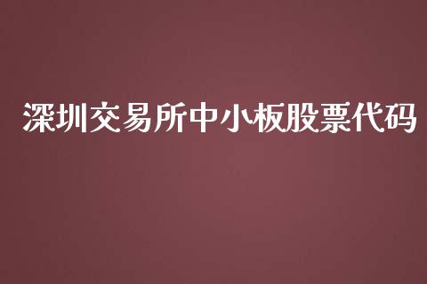 深圳交易所中小板股票代码_https://www.gongyisiwang.com_原油期货_第1张