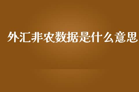 外汇非农数据是什么意思_https://www.gongyisiwang.com_焦炭期货手续费_第1张