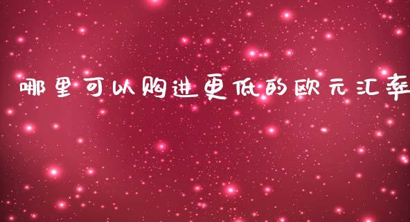 哪里可以购进更低的欧元汇率_https://www.gongyisiwang.com_期货公司手续费排名_第1张
