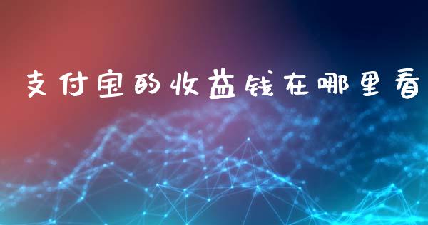 支付宝的收益钱在哪里看_https://www.gongyisiwang.com_原油期货_第1张