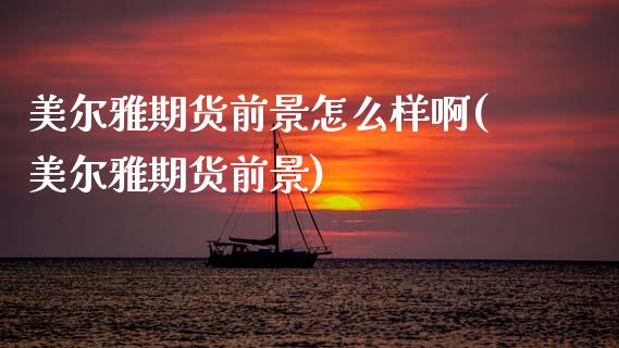 美尔雅期货前景怎么样啊(美尔雅期货前景)_https://www.gongyisiwang.com_广发期货手续费_第1张