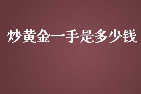 炒黄金一手是多少钱_https://www.gongyisiwang.com_广发期货手续费_第1张