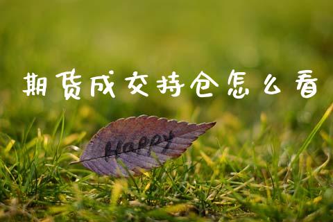 期货成交持仓怎么看_https://www.gongyisiwang.com_原油期货_第1张