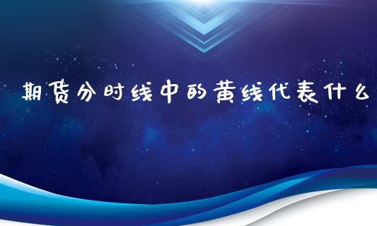 期货分时线中的黄线代表什么_https://www.gongyisiwang.com_焦炭期货手续费_第1张