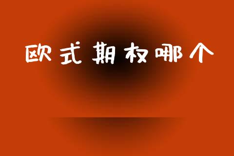 欧式期权哪个_https://www.gongyisiwang.com_原油期货_第1张
