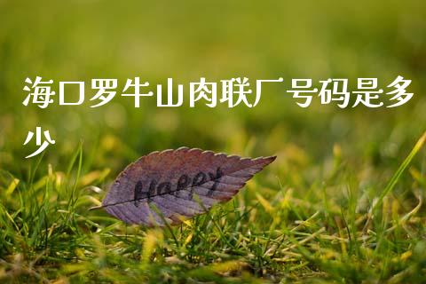 海口罗牛山肉联厂号码是多少_https://www.gongyisiwang.com_恒指期货_第1张
