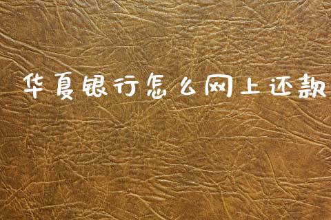 华夏银行怎么网上还款_https://www.gongyisiwang.com_道指_第1张