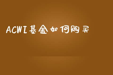 ACWI基金如何购买_https://www.gongyisiwang.com_焦炭期货手续费_第1张