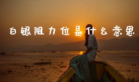 白银阻力位是什么意思_https://www.gongyisiwang.com_原油期货_第1张