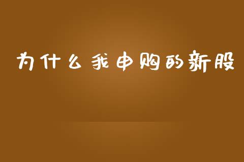 为什么我申购的新股_https://www.gongyisiwang.com_广发期货手续费_第1张