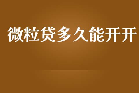 微粒贷多久能开开_https://www.gongyisiwang.com_股指期货_第1张