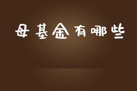 母基金有哪些_https://www.gongyisiwang.com_焦炭期货手续费_第1张