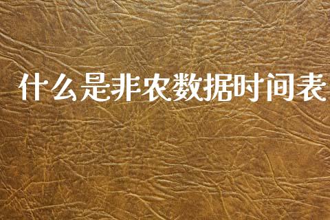 什么是非农数据时间表_https://www.gongyisiwang.com_原油期货_第1张