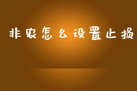 非农怎么设置止损_https://www.gongyisiwang.com_广发期货手续费_第1张
