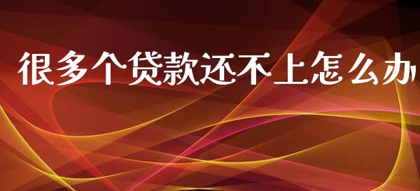 很多个贷款还不上怎么办_https://www.gongyisiwang.com_股指期货_第1张
