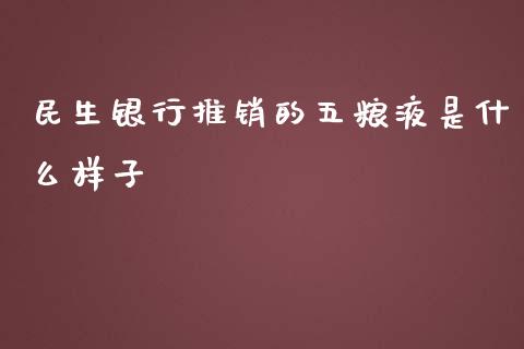 民生银行推销的五粮液是什么样子_https://www.gongyisiwang.com_道指_第1张