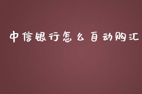 中信银行怎么自动购汇_https://www.gongyisiwang.com_原油期货_第1张