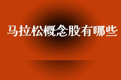马拉松概念股有哪些_https://www.gongyisiwang.com_广发期货手续费_第1张