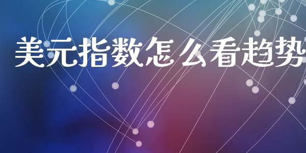 美元指数怎么看趋势_https://www.gongyisiwang.com_焦炭期货手续费_第1张